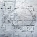 "Technical process showing the innovative canvas stretching technique for 'Balancing the 666'. This step represents a crucial breakthrough in Curvist methodology - physically breaking free from traditional rectangular framing to allow the canvas to take curved forms, mirroring the philosophical concept of liberation from rigid structures."